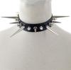 Long Spike Choker Punk Faux Leather Collar For Women Men Cool Big Rivets  Studded Chocker Goth Style Necklace  Accessories