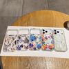 for IPhone 17 Air 16 15 14 13 12 Pro Max Clear Hard Acrylic Cover Luxury Glitter Flower for Magsafe Wireless Charge Magnet Case
