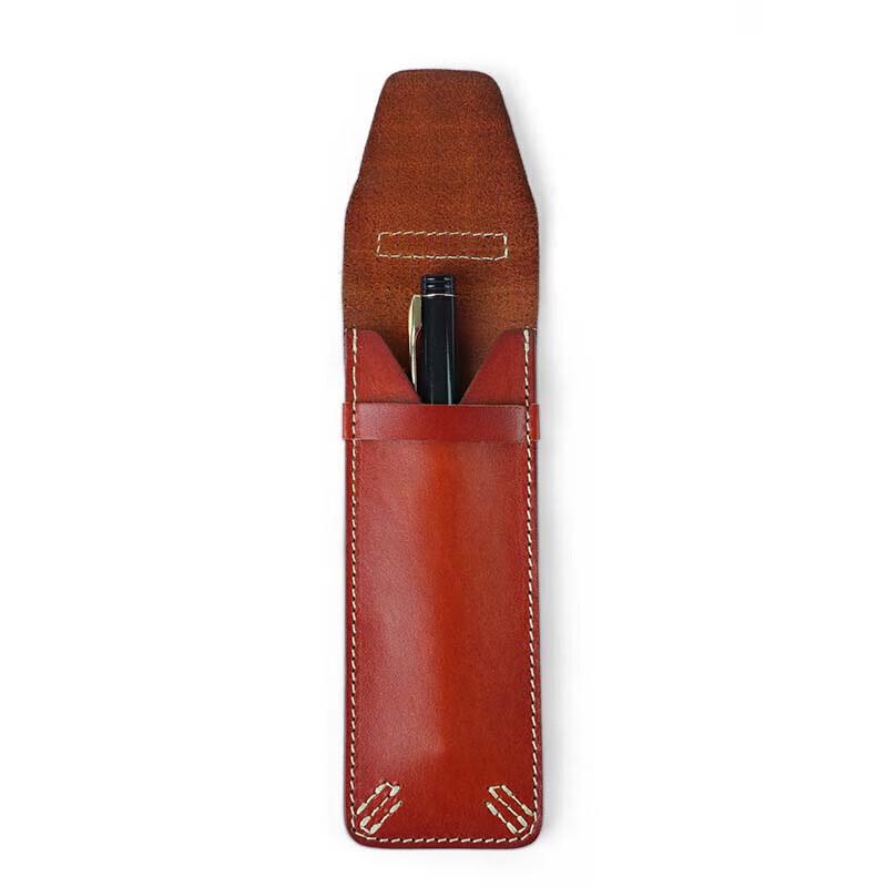 Vintage pflanzlich gegerbtes Leder Federmäppchen