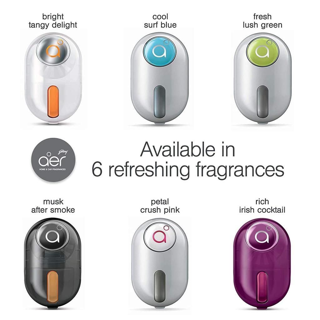Godrej Aer Click Araç Havalandırma Kokusu Kiti Misk Sigara Sonrası 10g Dökülmeye Karşı Uzun Süre Kalıcı Koku