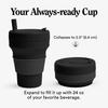 STOJO Collapsible Travel Cup - Reusable Portable Pocket-Sized Silicone Bottle for Hot & Cold Drinks - Perfect for Camping - Microwave & Dishwasher Saf