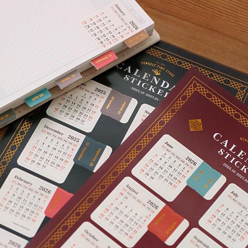 Selfs Adhesive Tab Stickers Monthly Calendar Index Tab for Planners,Journal,Notebook,Agendas Organizers Office Supplies