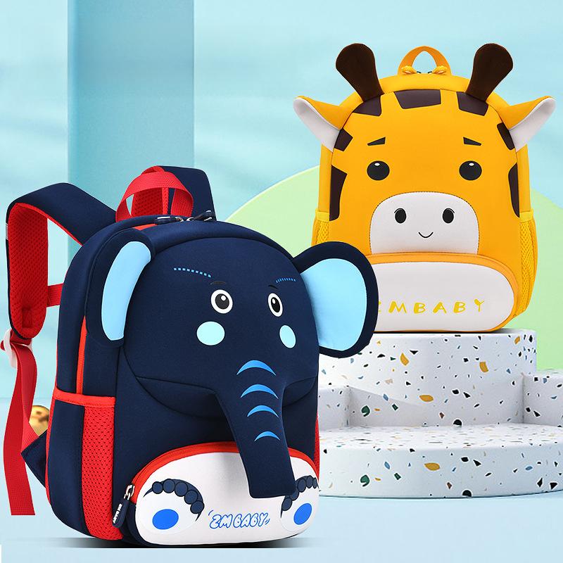 New Kindergarten Schoolbag Cartoon Bag Anti-lost Children's Bag Light Diving Material Student Schoolbag