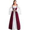 Medieval Renaissance Style Long Dress With Lace-Up Corset Waist Bohemian Fantasy Costume Women