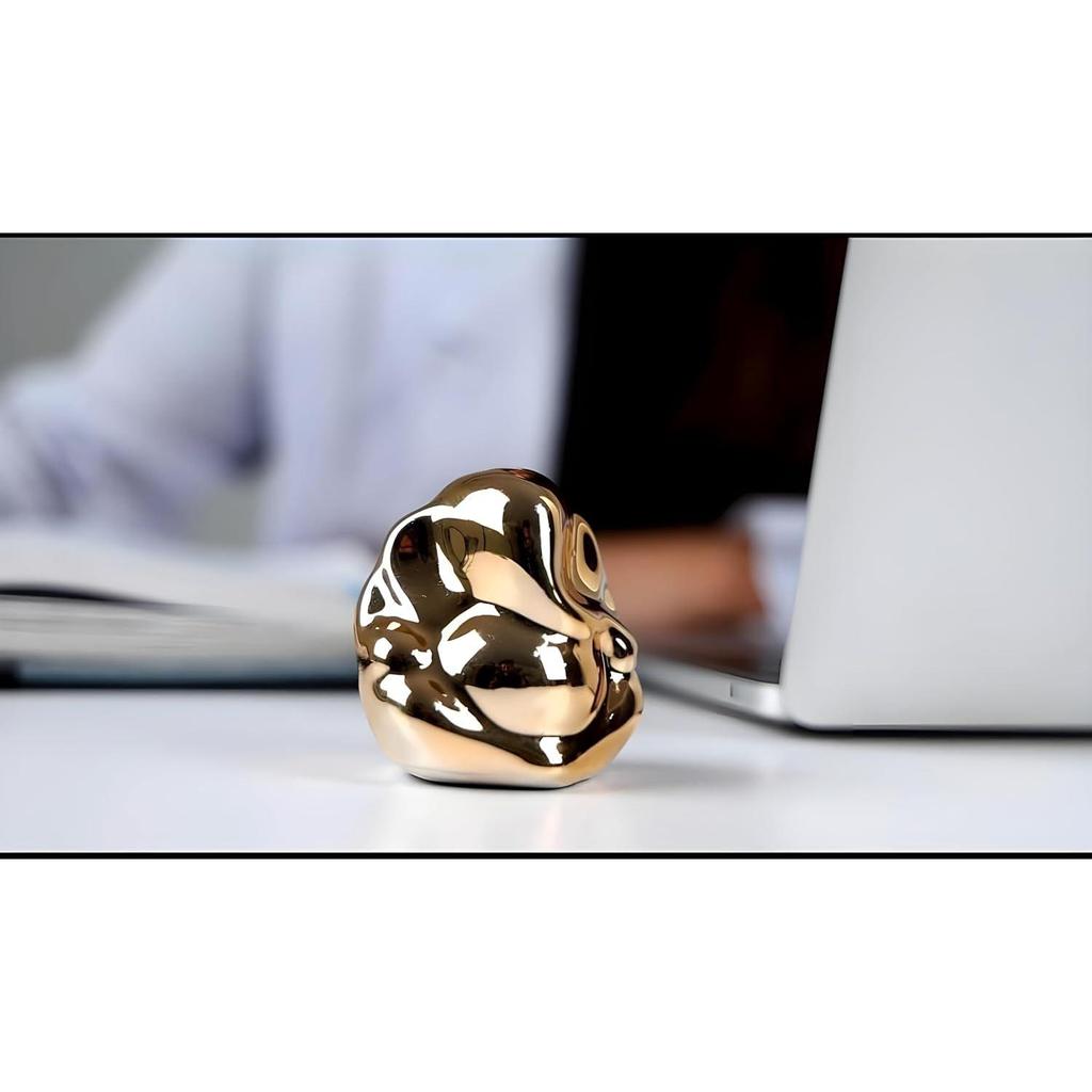 Goldene Ganpati-Idol | Ideal für Armaturenbrett im Auto, Haustempel & Bürodekoration, um Segen, Positivität und Glück einzuladen