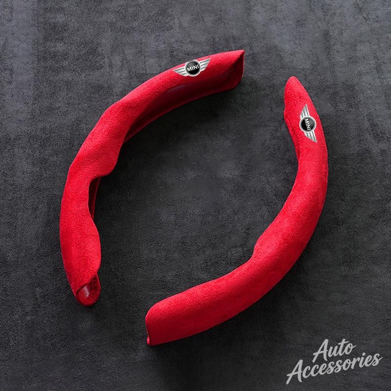 Suede Car Steering Wheel Cover Anti-Slip Protect Accessories For BMW Mini Cooper One JCW F54 F55 F56 F60 R50 R52 R53 R60 Sticker