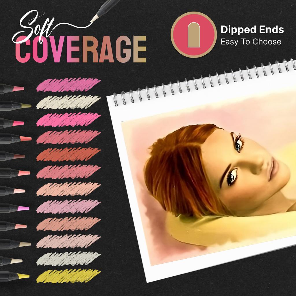 Light Tone Skin Colored Pencils for Adult Skin Tone Artist Colored Complete Color Light Fast Rating Portraits, Pencils, Range,