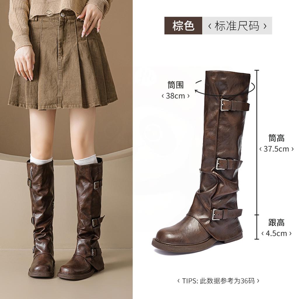 Augustine Brown Boots New Autumn Prairie Western Boots Vintage Pile Martin Knight Boots