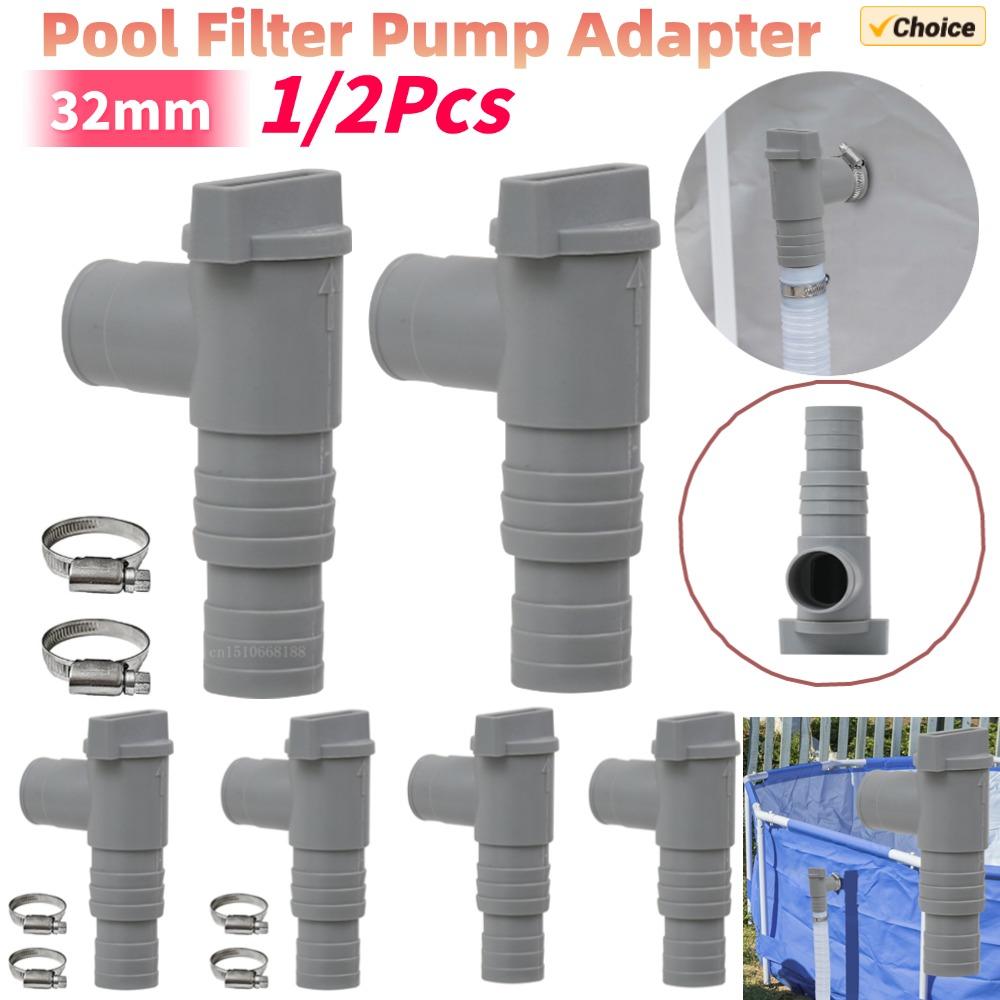 1-2set PVC Pool Filter Pump Adapter for 32mm Pipe Hoses Connector Part Pool On/Off Plunger Valve Leak Proof Replacement Outdoor