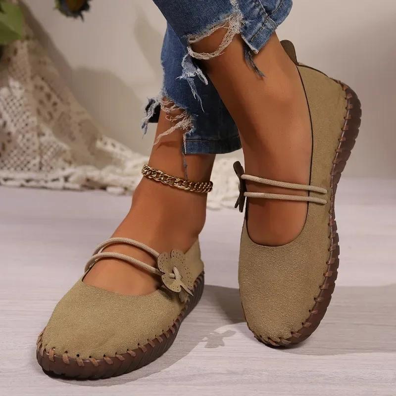 Fashion Female Shoes 2024 Plus Size Slip On Women's Flats Casual Daily Flats Women Round Toe Appliques Shallow Soft Bottom Shoes Women