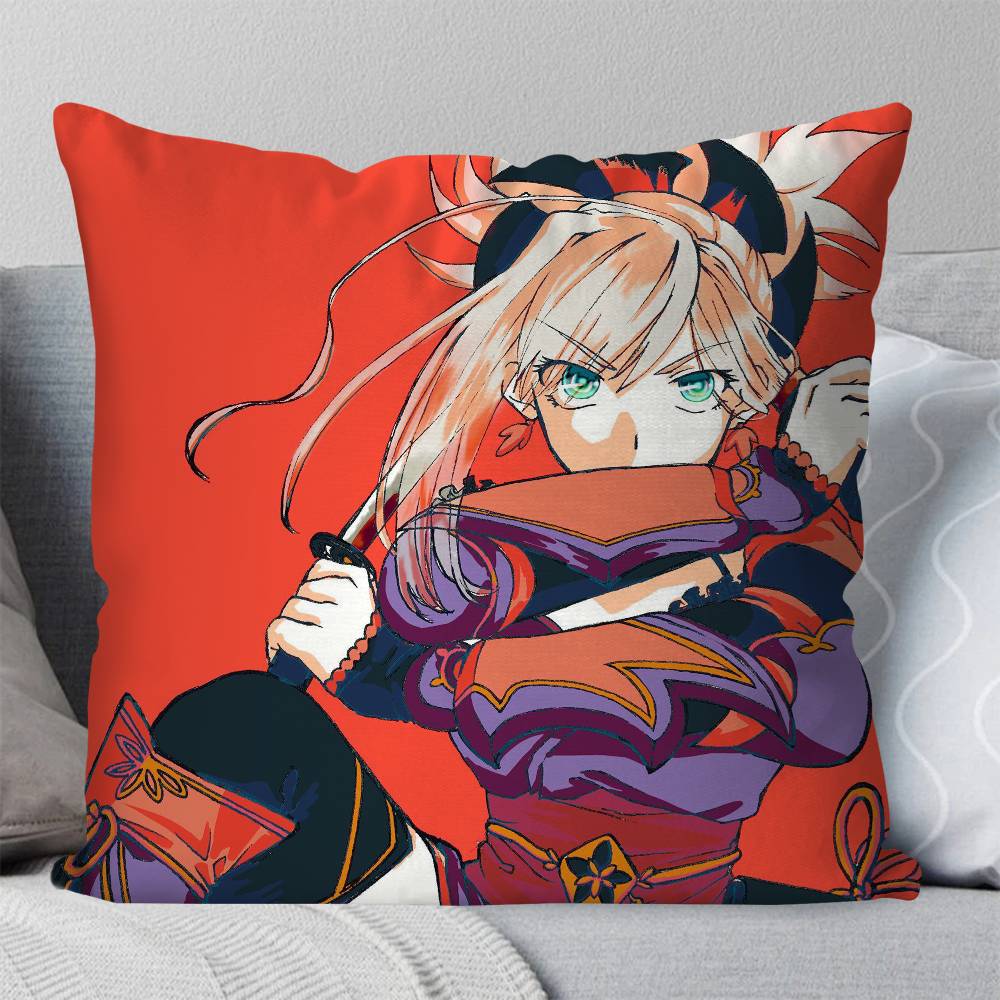 Miyamoto Musashi Animated Game Fate Grand Order Pillow Case Fashion Square Pillowcase Bedroom Sofa Room Ins Decoration Leisure