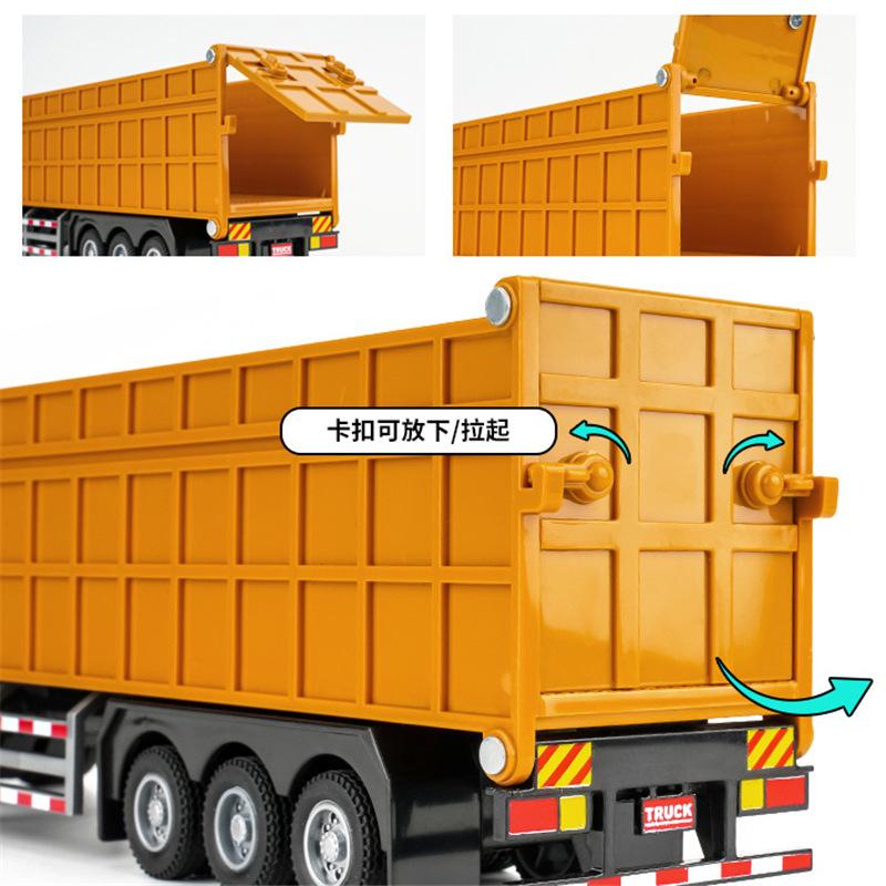 1/50 City Heavy Tipper Truck Model Diecasts Metal Slag Coal Mine Transport Vehicles Car Model Sound And Light Childrens Toy Gift