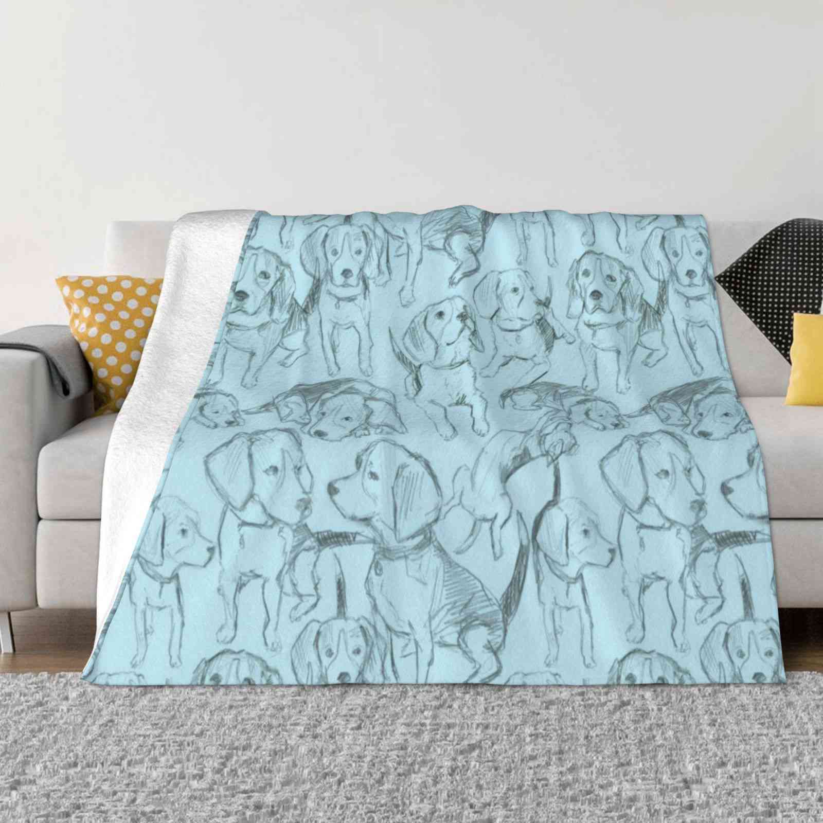 

Blue Beagle Fashion Soft Warm Flannel Blanket Beagles Adorable Blue Pattern Pastels Sketch Artsy Childrens Book Cute Dogs Baby 30x40in