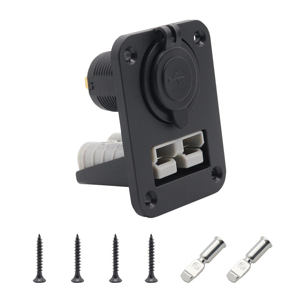 

50 Amp Plug Dual USB Socket Flush Mount Recessed Plate