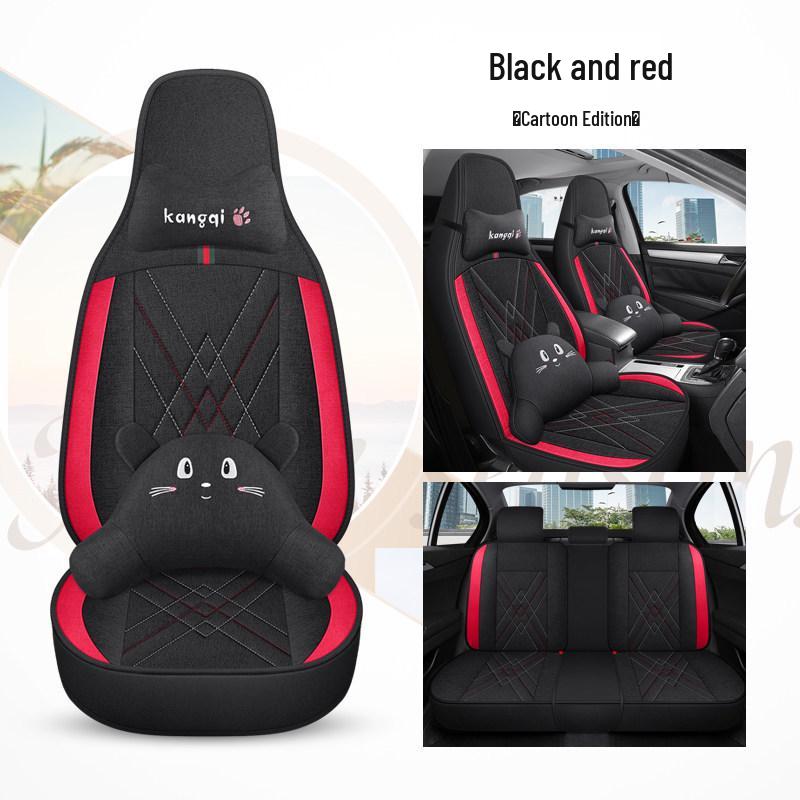 Seagull Car Seat Cushions (Models 23/24) - All-Season Linen Covers for New Energy Vehicles, Full Coverage.