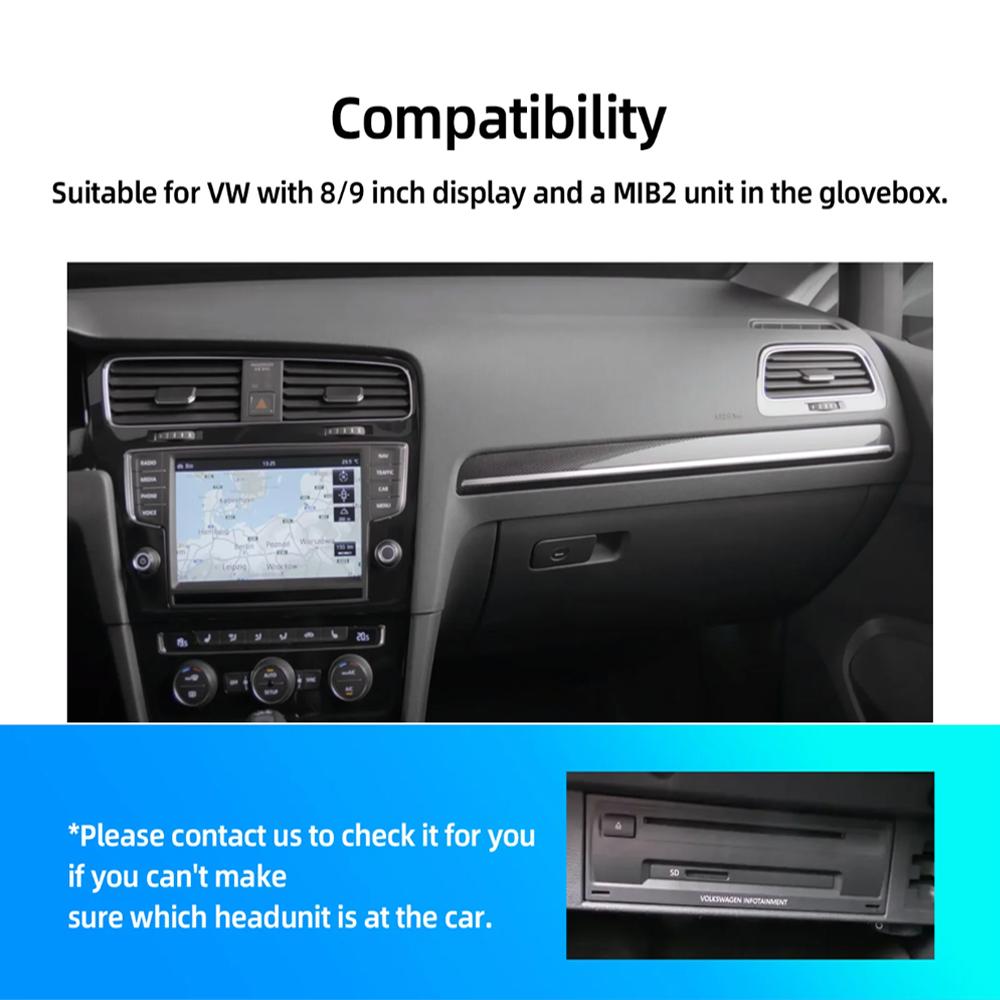 CARABC Wireless Carplay Android Auto Mirror Link For VW Volkswagen Skoda Octavia A5 Golf 7 Polo Passat B8 With MIB MIB2 System