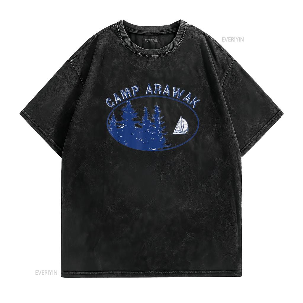 Camp Arawak T Shirt Retro Summer vintage Washed homme Soft Casual Unisex designer clothes fashion Versatile Slightly streetwear