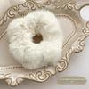 White Plush Hair Ring Elastic Band Headband with Ball - Autumn/Winter Accessories for Women