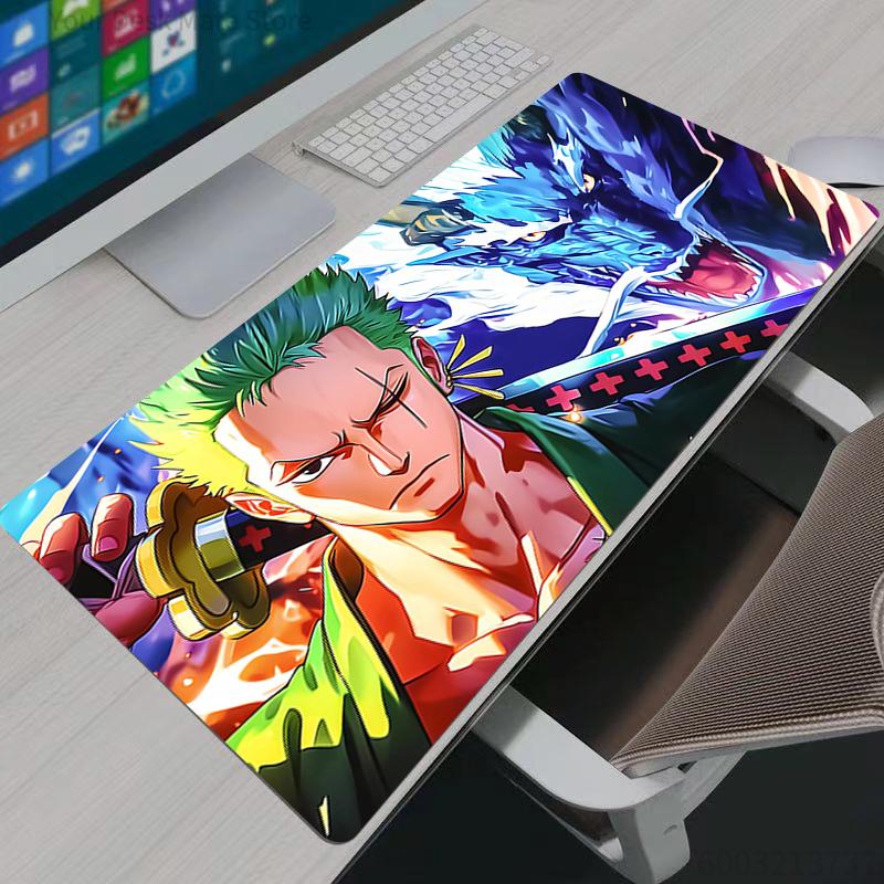 Mouse Pads Notbook One Piece Zoro Large Keyboard Mat NonSlip Rubber Computer Carpet Desk Mat PC Gamer MousePad Youth Gifts