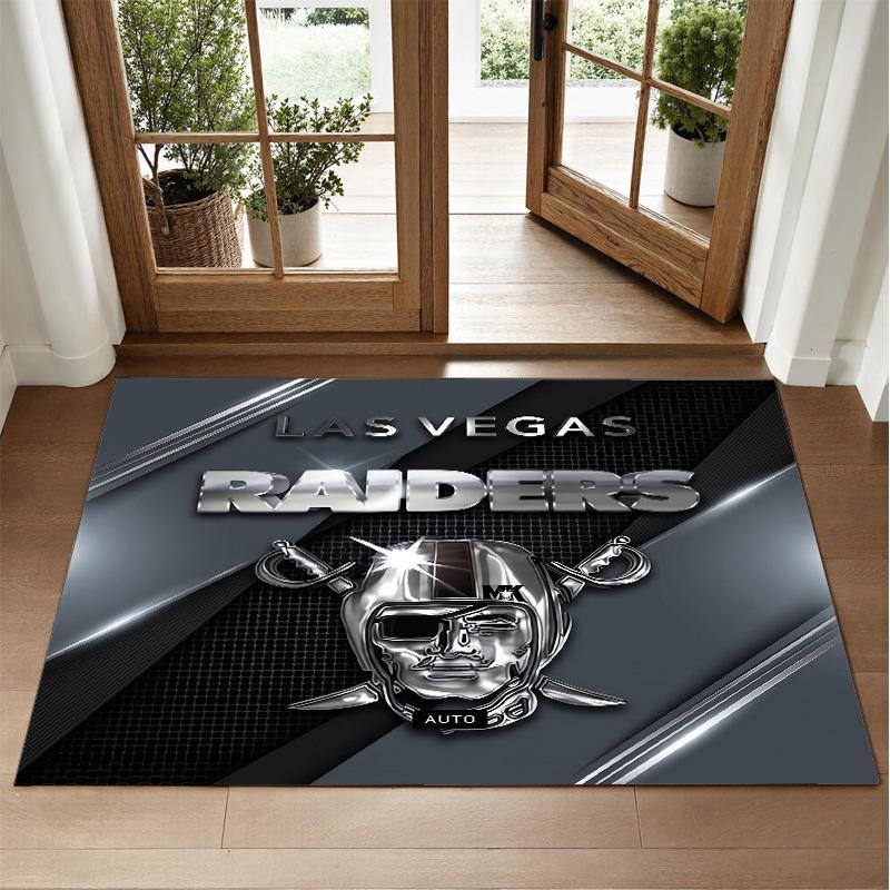 Las Vegas Raiders Design Kristall-Samt-Teppich Weich Dekorative Matte für Schlafzimmer Eingang