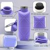 1pcs Collapsible Water Bottle Portable Reusable Leak-proof Drop-Proof Water Cup Steel Lid Telescopic Cup for Fitness Sports