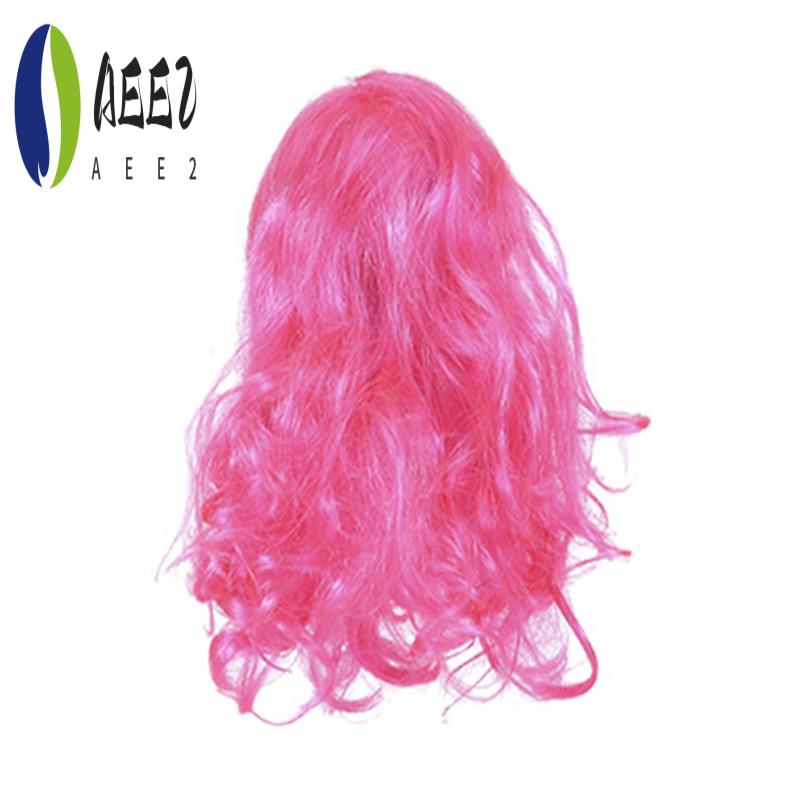 AEE2-Pet Wigs Cats And Dog Wigs Funny Cosplay Pet Headwear Dog Cats Wigs With Adjustable Elastic Bands розовый