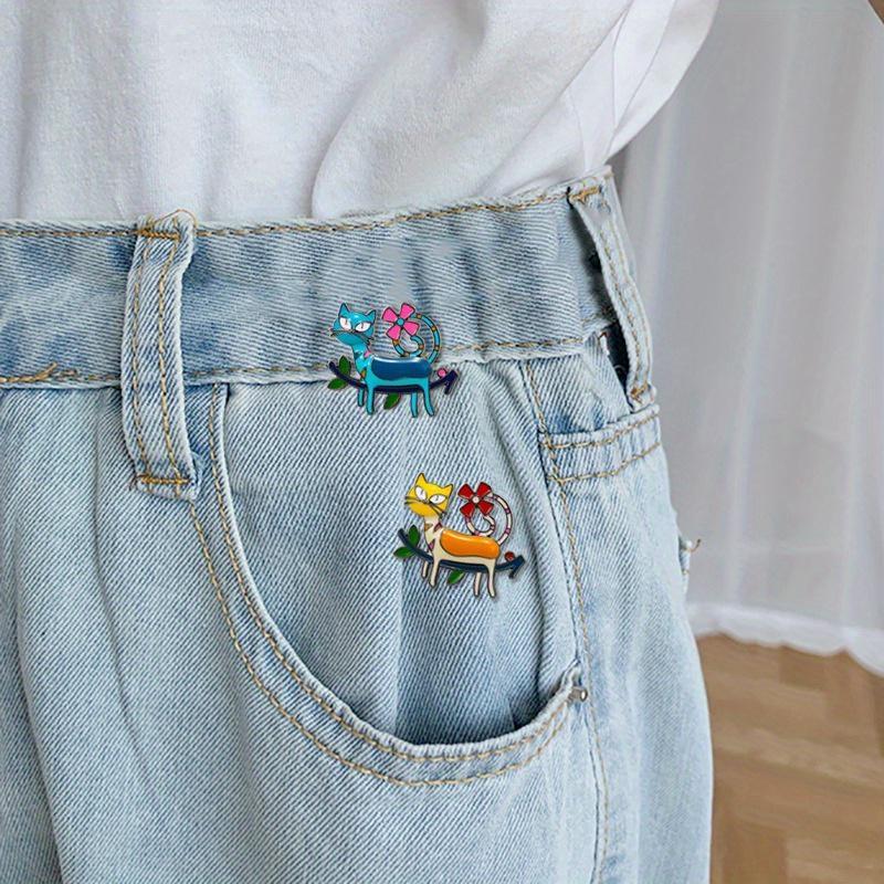 Colorful Cartoon Cat Brooch Cute Animal Brooch High-end Cartoon Cat Chest Chain Fade Resistant Backpack Small Pin