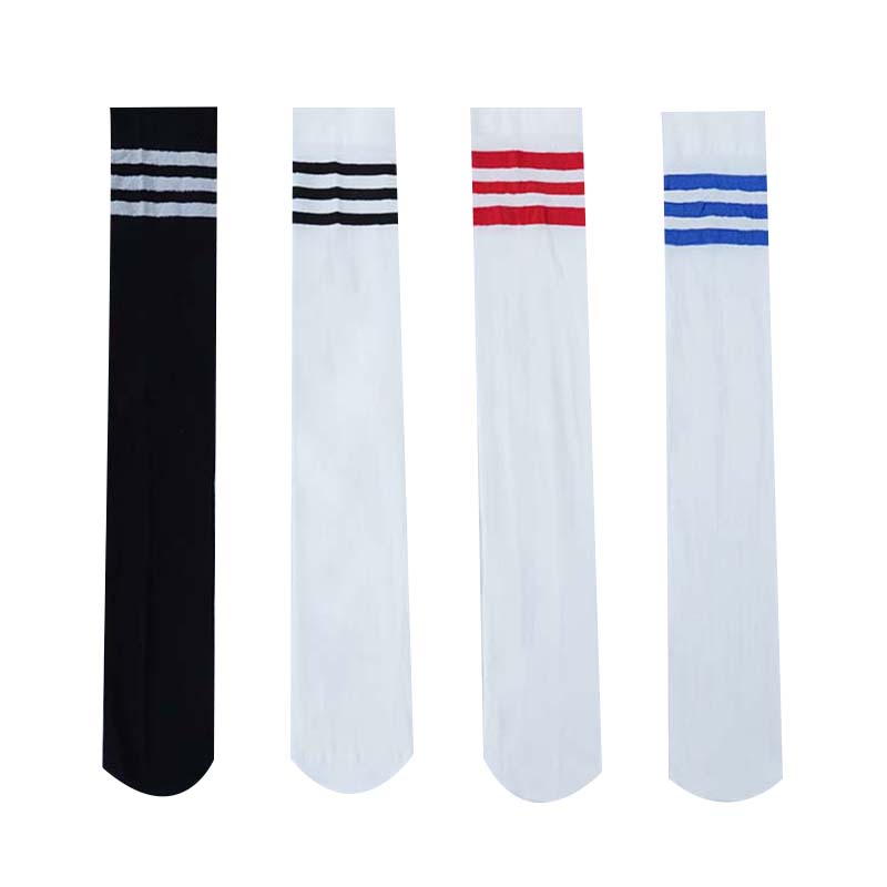 1/4 Pairs Lolita Striped Long Socks Velvet Over The Knee Socks Student Thigh HIgh Stockings Tights Girls JK Knee Socks