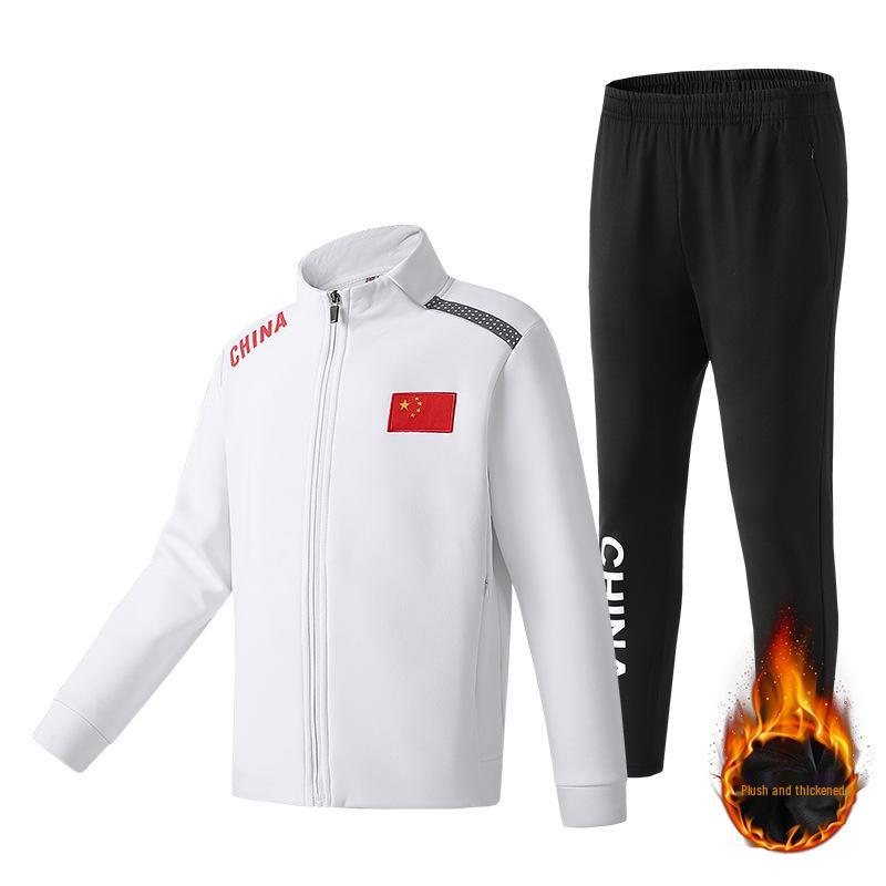 Thickened Velvet Sports Suit: All-Season National Team Athlete & Martial Arts Coach Training Set