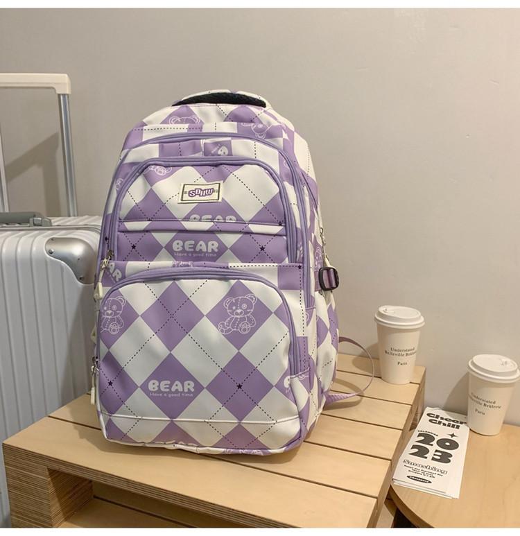 

Stylish And Spacious Unisex Backpack For School Travel With Geometric Patterns And Durable Nylon Material