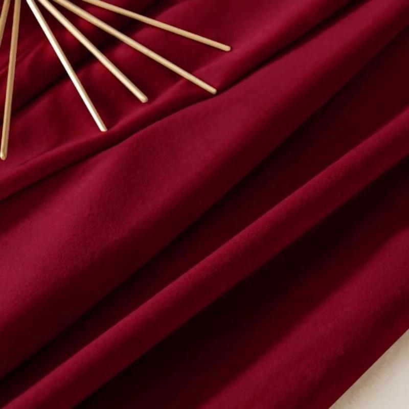 1 Pc Red Velvet Curtain Green Christmas Curta for Living Room Half Blackout Bedroom Dining Luxury Window Decor Elegant