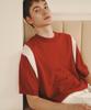 KNITTED Summer Varsity Short Sleeve Knit Tee Red