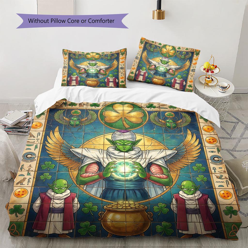 Erstaunliches Ägyptisches Wandmalerei Muster Bettwäsche Steppdecke Set Bettbezug Kissenbezug Heimdekoration Geburtstagsgeschenk (1 Bettbezug + 2 Kissenbezüge, ohne Füllung)