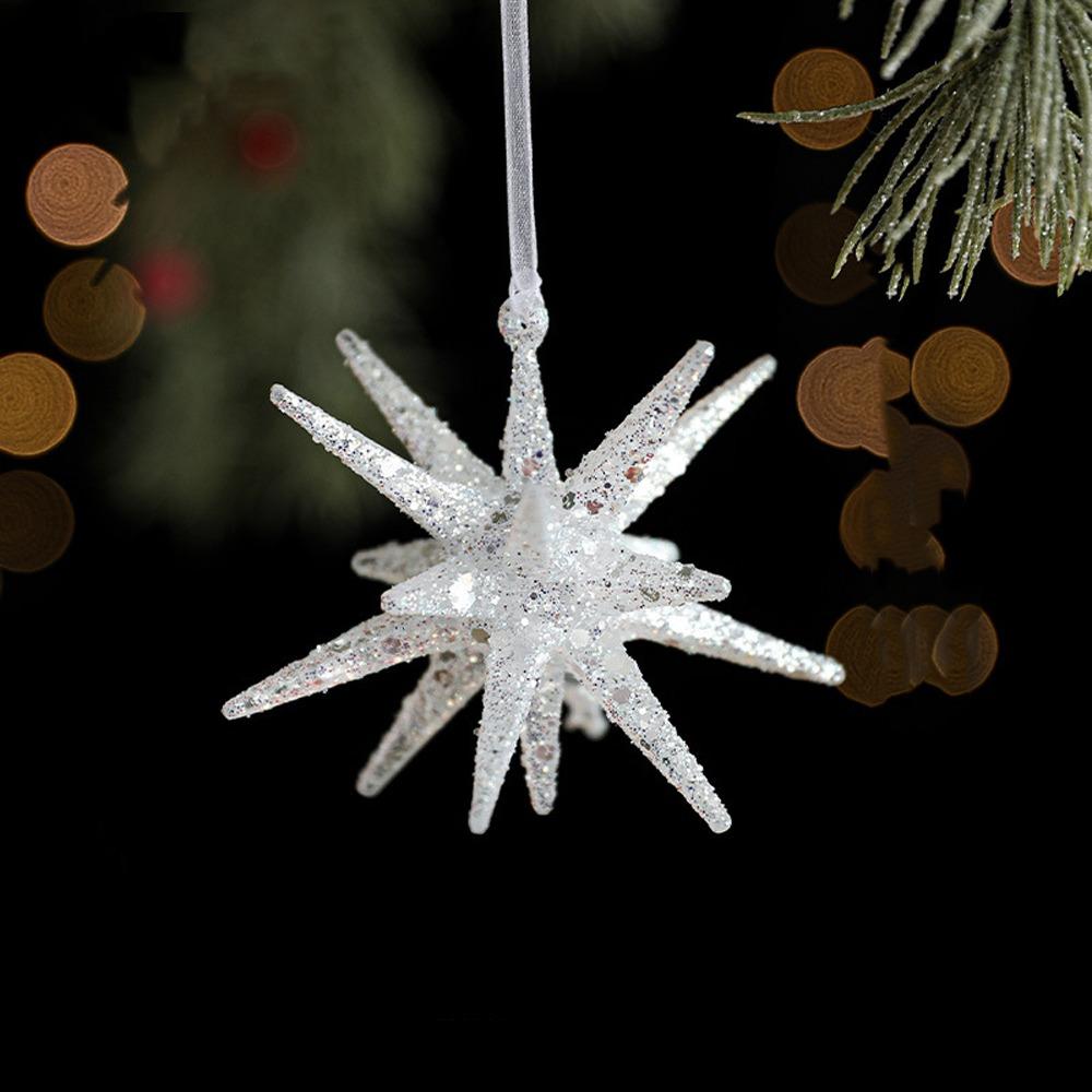 3D Christmas Tree Pendant Glitter Xmas Tree Pendant Snowflake Hanging Pendant  Holiday Season