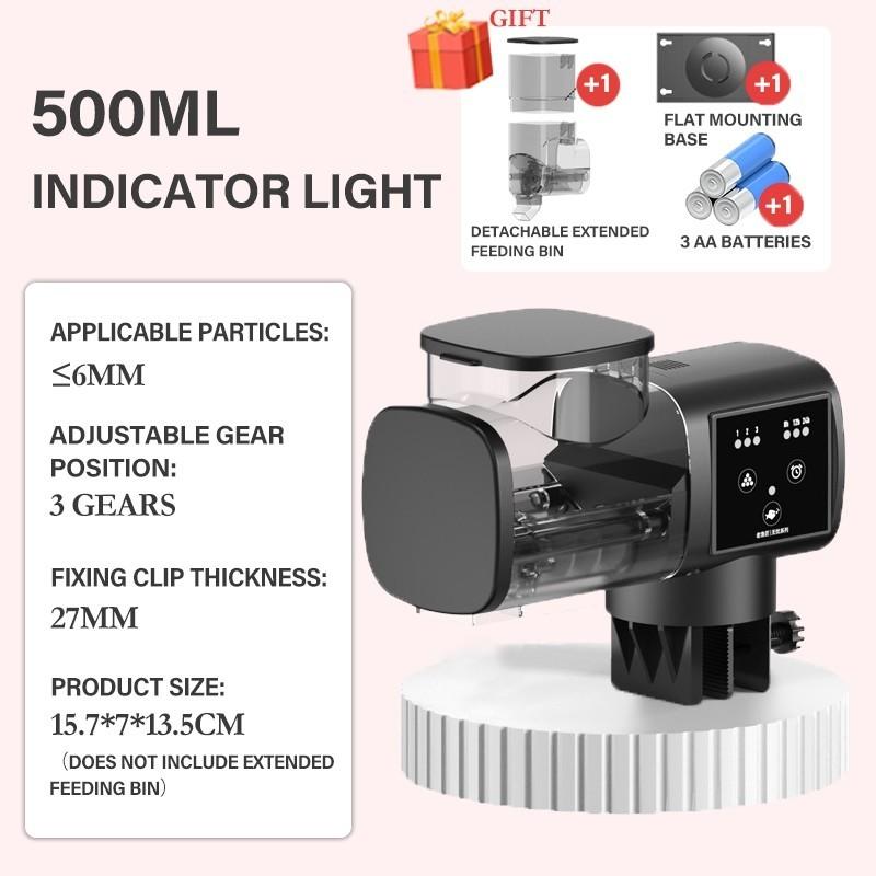 500ML Large Capacity Fish Tank Intelligent Timing Feeder Aquarium Adjustable Control Dispenser Small Food Automatic Fish Feeder