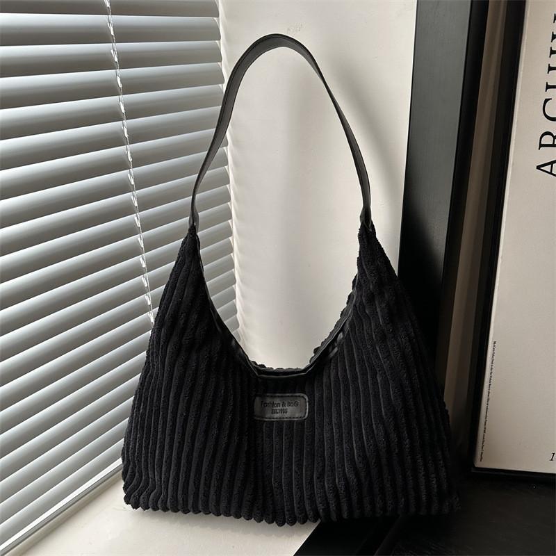 

Fashionable Large Corduroy Shoulder Bag For Women Trendy Everyday Tote Handbag