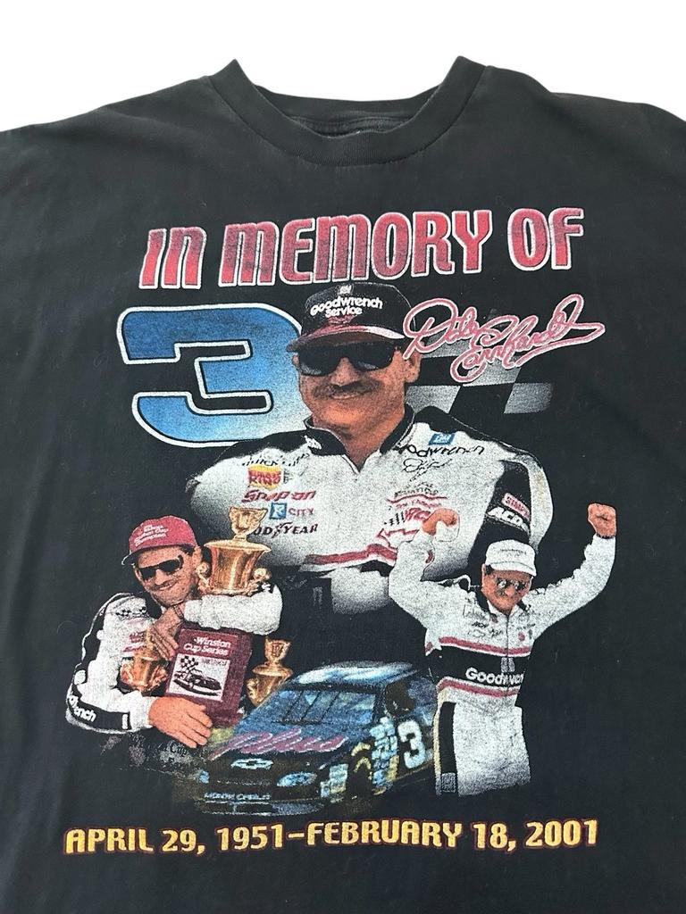 Vintage Dale Earnhardt Memorial T Shirt Men’s Large Black Nascar Racing