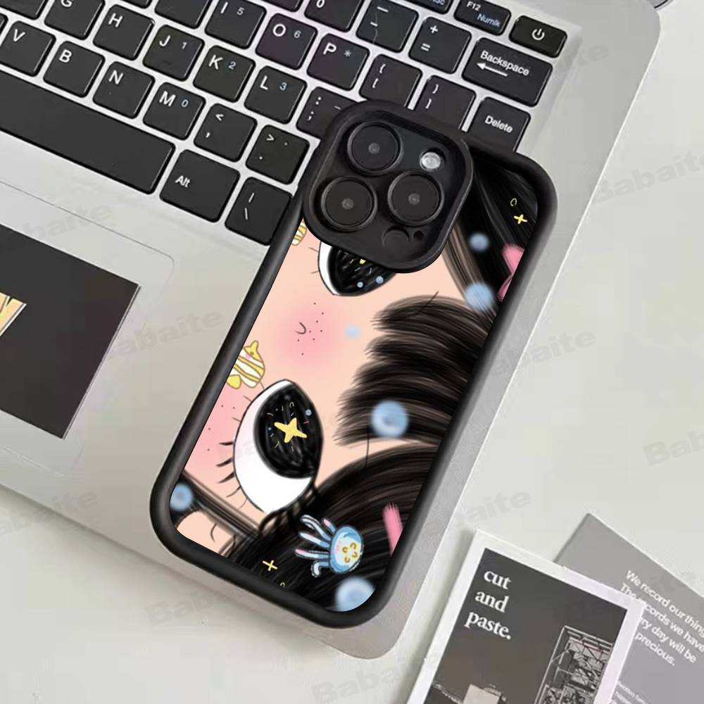 BIG EYES COMIC GIRL Phone Case For IPhone 17 16 15 14 13 12 11 Air Plus Pro Max Soft Back Cover