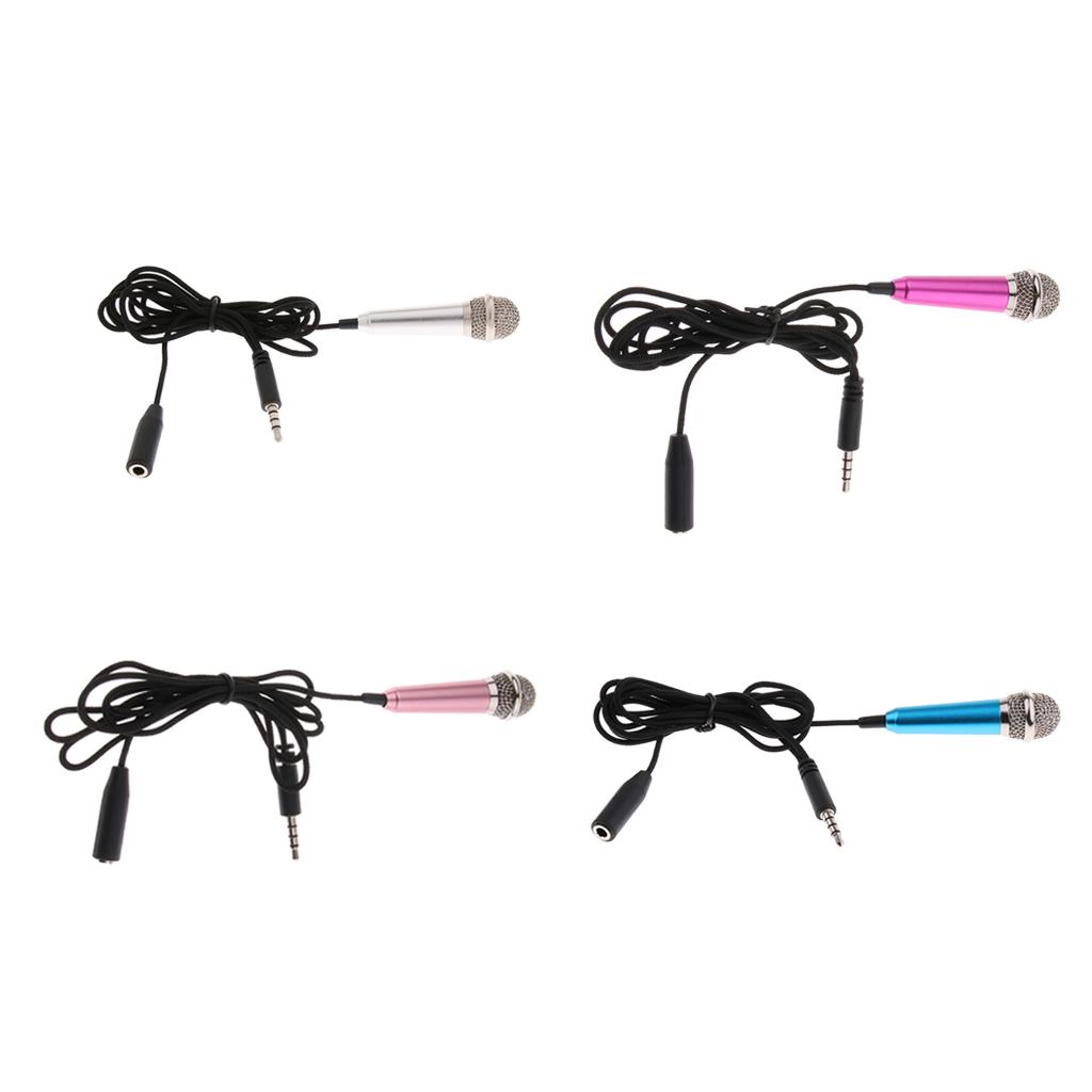 Mini 3.5mm Kablolu Cep Telefonu Mikrofonu Stereo Mikrofon Sohbet Şarkı Söyleme Kırmızı