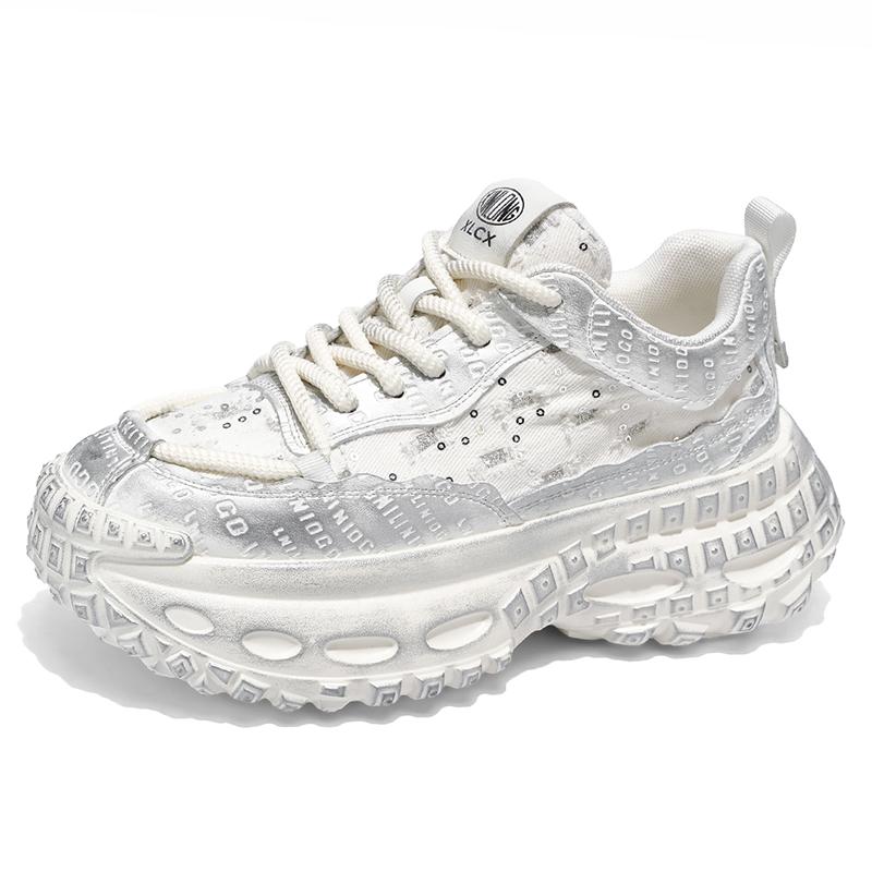 

2025 Новые Летние Дышащие Трендовые Высококлассные Ощущения Повседневные Шины Thi Увеличение Роста Спортивные Папа Oes Путянь Мужская Обувь Повседневная 44 белый