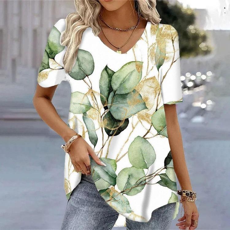 

Fashion Loose Casual Oversized Plus Sizes Sleeve Short V-Neck Tee Top T-Shirt Trendy Summer Women s New 8XL