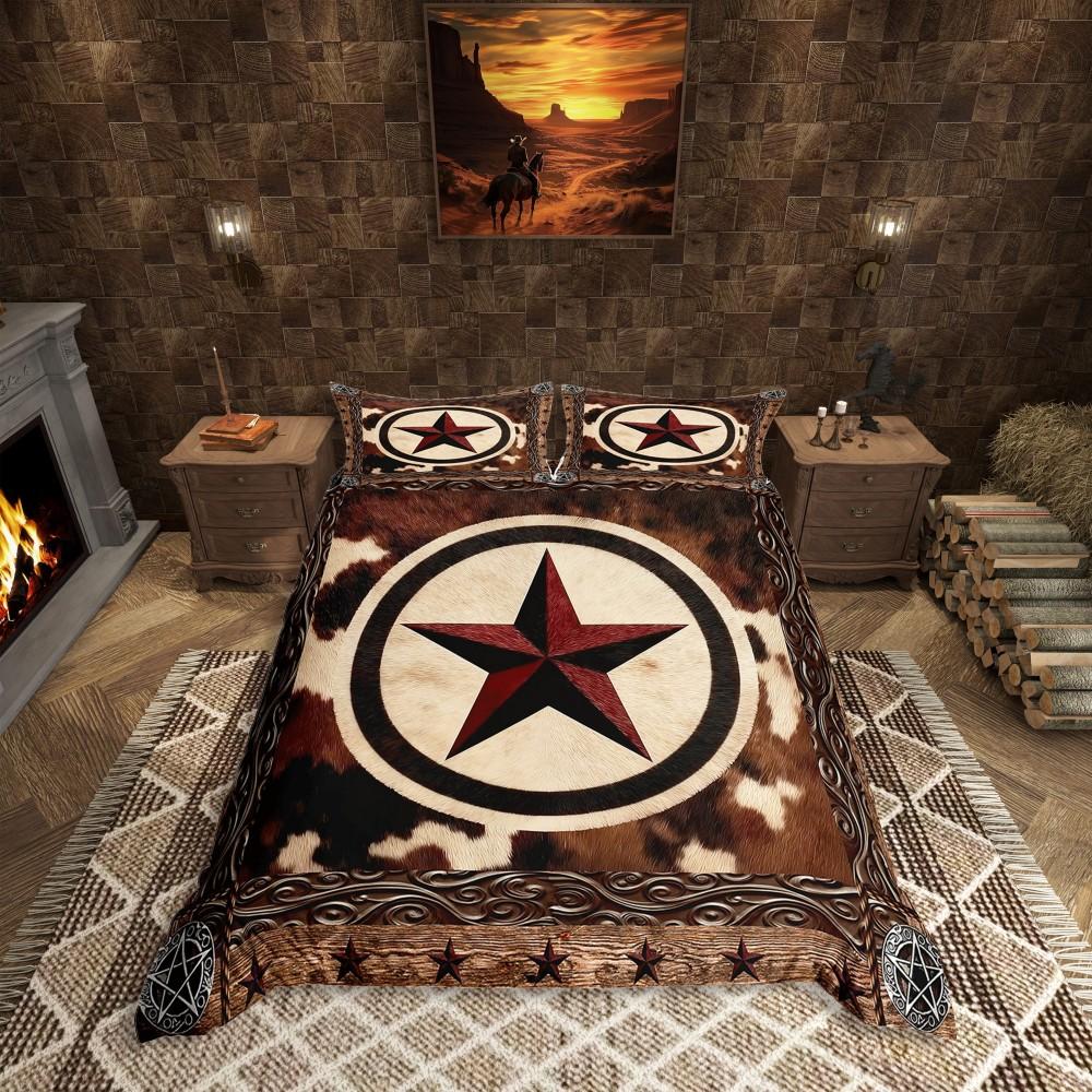 

Homewish Rustic Farmhouse Duvet Cover Set,Cowgirl Cowboy Bedding Set,Southwestern Theme Bed Set DE XS 100x135cm 2pcs&set