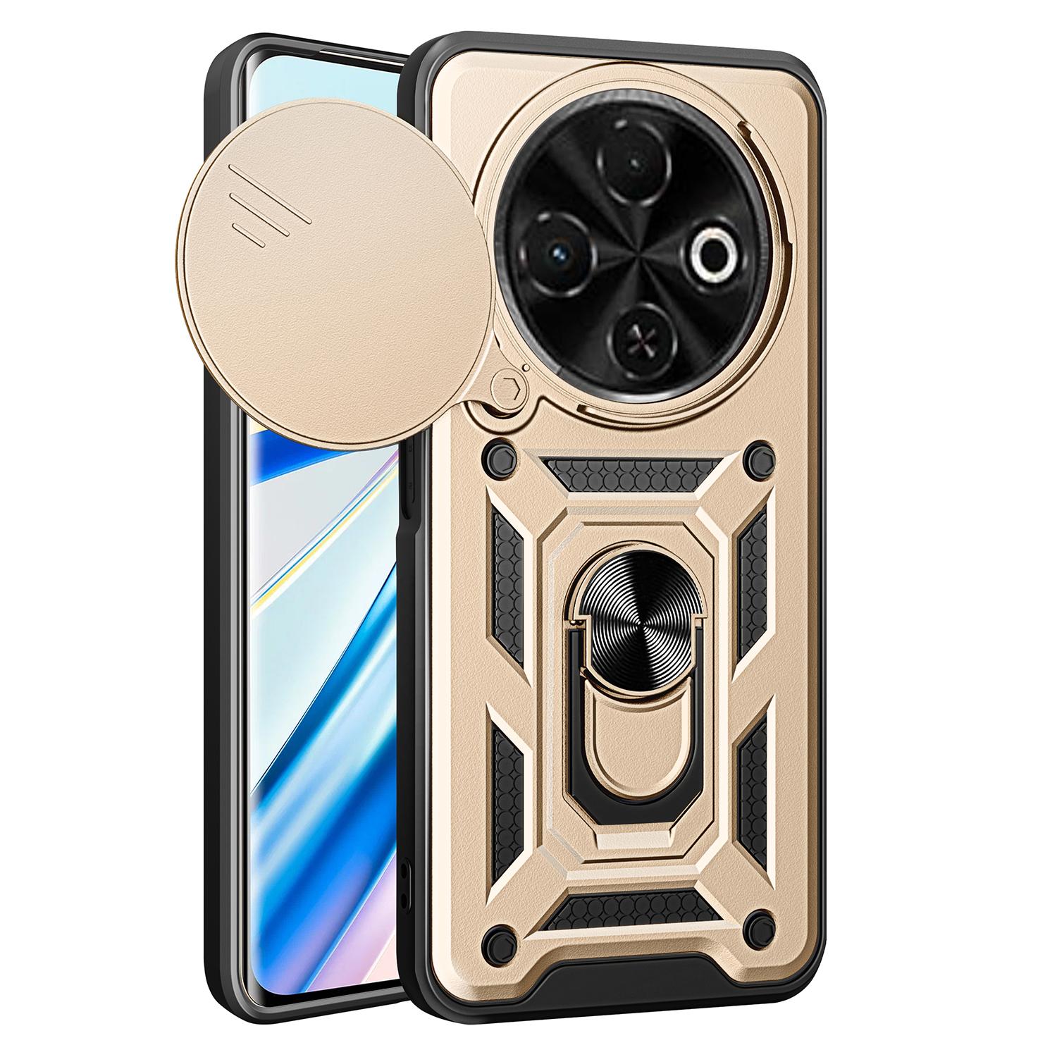 

Чехол для TECNO Spark 30C 4G с выдвижной крышкой камеры, подставкой из ПК+ТПУ, чехол для телефона D
