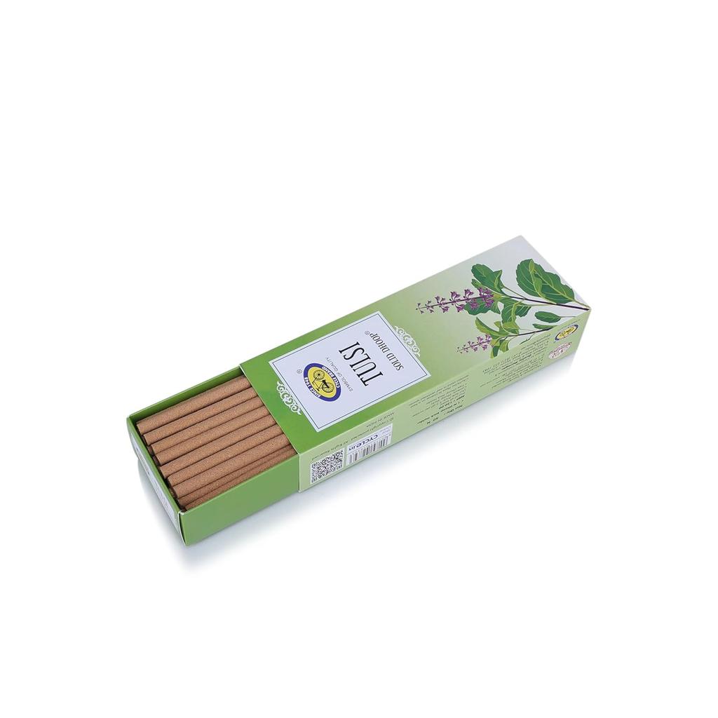 Cycle Pure Tulsi Fragrance Bambooless Solid Dhoop Sticks for Puja (50 Units, Set of 1) Eco Friendly Pack of 2