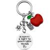 Teacher's Day Apple Laser Alloy Keychain & Bag Tag Pendant