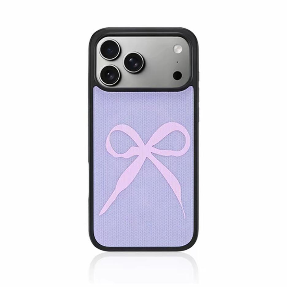 Ins Niche Retro Pattern Bow Is Suitable for Apple 17Promax Mobile Phone Case IP16 Matte PC15Pro Hard Case