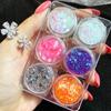 6-Farben-Pailletten-Gel-Creme-Lidschatten-Palette Glitzer-Diamant-Augen-Make-up-Haar-Körper-Gesichts-Glitzer-Gel-Kunst-Flash-Lose-Pailletten-Creme