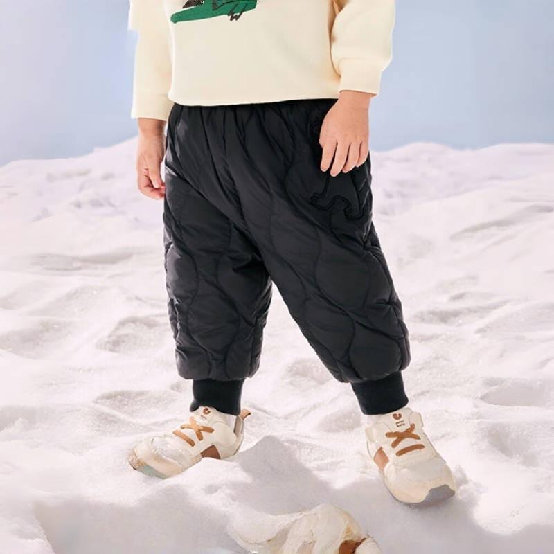 Kids Thickened High Waist Outer Wear Warm Winter Down Pants For Boys And Girls