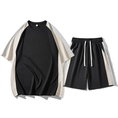Sports Set Men's Patchwork Loose Two-piece Set Men's Clothing Set