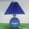 Vintage Pleated Table Lamp with LED E27 Tricolored Bulb Ceramic Base  AU US EU UK Plug Cute Decorative Night Light for Bedroom